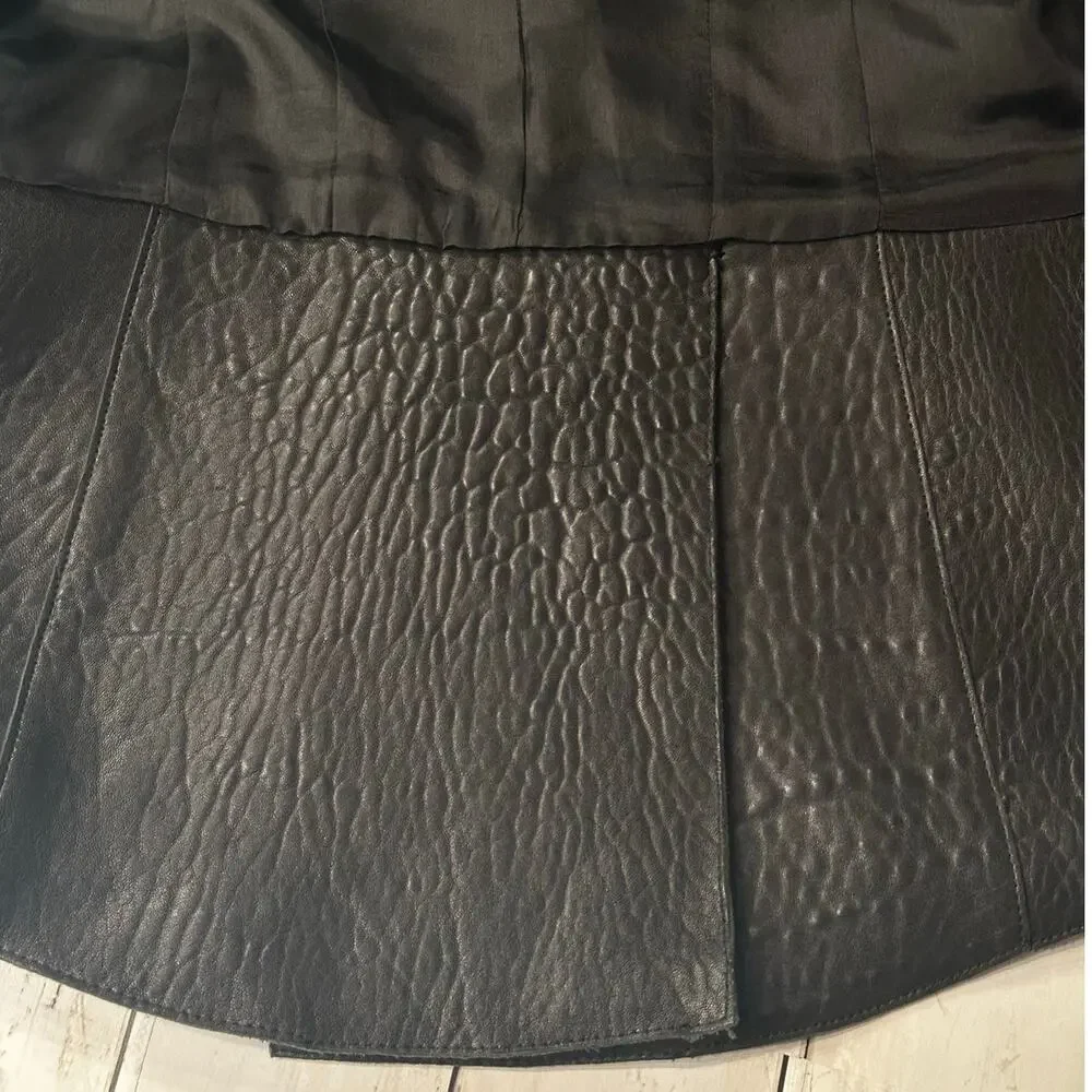 Vintage Akris Bergdorf Croc Embossed Goat Suede Leather Jacket size US 4 Hi-low
